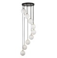 Lampa wisząca na 9 mlecznych kul do salonu PIANO 9 SIGMA 33661