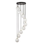 Lampa wisząca na 9 mlecznych kul do salonu PIANO 9 SIGMA 33661