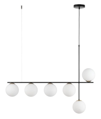 Lampa wisząca nad stół z 5 mlecznymi kloszami kulami SILIA 6 SIGMA 33697