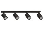 Lampa natynkowa 4 czarne reflektory sufitowe na szynie ZOOM 4 SIGMA 33312