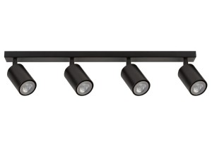 Lampa natynkowa 4 czarne reflektory sufitowe na szynie ZOOM 4 SIGMA 33312