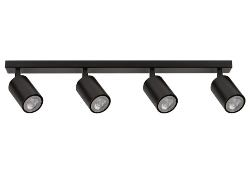 Lampa natynkowa 4 czarne reflektory sufitowe na szynie ZOOM 4 SIGMA 33312
