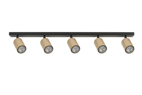 Lampa natynkowa czarno, złote  reflektory sufitowe na szynie ZOOM 5 33323