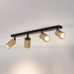 Lampa natynkowa 4 czarno/złote reflektory sufitowe na szynie ZOOM 4 SIGMA 33322
