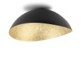 Plafon z żywicy z półokrągłym kloszem o średnicy 33 cm SOLARIS S CZARNY-ZŁOTY SIGMA 40597
