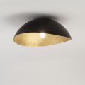 Plafon z żywicy z półokrągłym kloszem o średnicy 33 cm SOLARIS S CZARNY-ZŁOTY SIGMA 40597