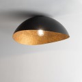 Plafon z żywicy z półokrągłym kloszem o średnicy 33 cm  CZARNO-MIEDZIANY SIGMA  SOLARIS S 40604