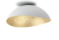 Plafon z żywicy z półokrągłym kloszem o średnicy 33 cm BIAŁO-ZŁOTY SIGMA LIGHTING SOLARIS S 40611