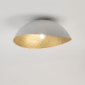 Plafon z żywicy z półokrągłym kloszem o średnicy 33 cm BIAŁO-ZŁOTY SIGMA LIGHTING SOLARIS S 40611