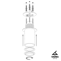 Plafon z żywicy z półokrągłym kloszem o średnicy 33 cm BIAŁO-ZŁOTY SIGMA LIGHTING SOLARIS S 40611