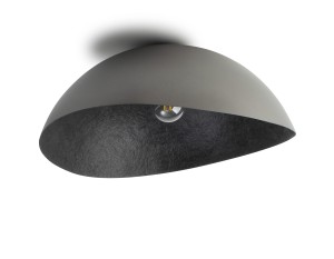 Plafon z żywicy z półokrągłym kloszem o średnicy 33 cm SREBRNO-CZARNY SIGMA LIGHTING SOLARIS S 40625