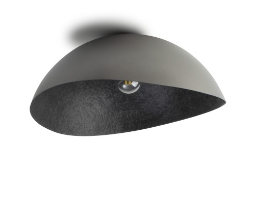 Plafon z żywicy z półokrągłym kloszem o średnicy 33 cm SREBRNO-CZARNY SIGMA LIGHTING SOLARIS S 40625