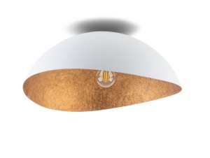 Plafon z żywicy z półokrągłym kloszem o średnicy 33 cm BIAŁO-MIEDZIANY SIGMA LIGHTING SOLARIS S 40618