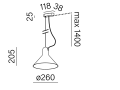 Lampa wisząca CONA 26 E27 Phase-Control zwieszany 59917-0000-U8-PH-kolor Aqform