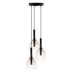Lampa wisząca na plafonie  BOTOR O 3 czarna transparentny klosz 5097 