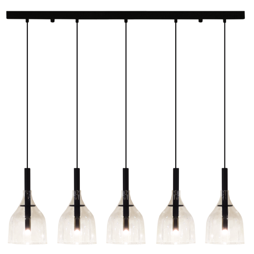 Lampa wisząca BOTOR 5 na listwie czarna do salonu 5098 SHILO