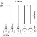 Lampa wisząca BOTOR 5 na listwie czarna do salonu 5098 