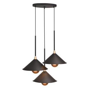 Lampa wisząca Merto 3 czarna do salonu 5066 