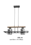 Podwójna lampa wisząca , szklane klosze w ramce O2/L dr