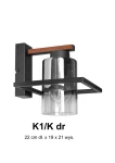 Kinkiet ze szklanym kloszem w ramce K1/K dr
