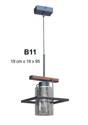 Lampa pojedyńcza ze szklanym kloszem w ramce B11