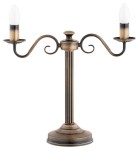 Velita lampka stołowa świecznikowa 2-punktowa - patyna O3488 L2 PAT LEMIR