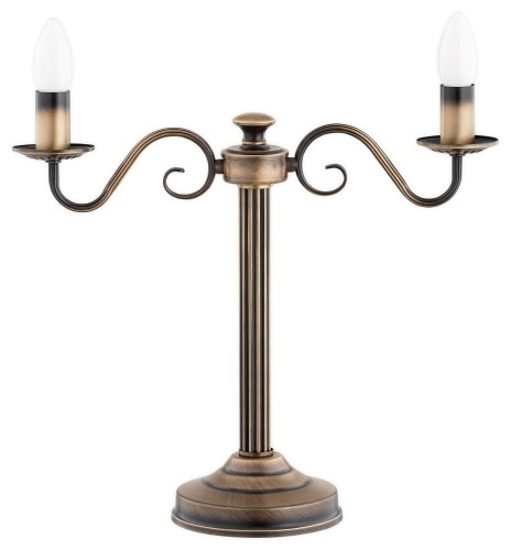 Velita lampka stołowa, gabinetowa świecznikowa 2-punktowa - patyna O3488 L2 PAT LEMIR O3488 L2 PAT.jpg