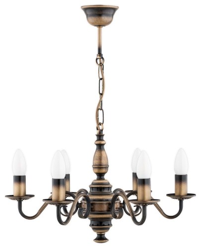 Velita żyrandol świecznikowy 6-punktowy - patyna O3486 W6 PAT LEMIR O3486 W6 PAT.jpg