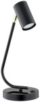 Lampa do czytania  Idun lampka stołowa 1-punktowa - czarny połysk + złoty O3158 L1 CZA LEMIR