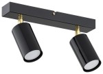 Lampa reflektorki Idun spot 2-punktowy - czarny połysk + złoty O3152 P2 CZA LEMIR