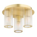 Lampa plafon 30 cm mosiądz szkło ryflowane tubki HAMPTON 6304  ARGON