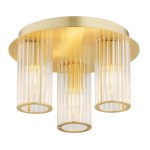 Lampa plafon 30 cm mosiądz szkło ryflowane tubki HAMPTON 6304  ARGON