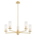 ARGON lampa wisząca żyrandol mosiądz szkło ryflowane 62cm HAMPTON 2177 