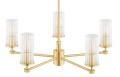 ARGON lampa wisząca żyrandol mosiądz szkło ryflowane 62cm HAMPTON 2177 