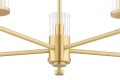 ARGON lampa wisząca żyrandol mosiądz szkło ryflowane 62cm HAMPTON 2177 