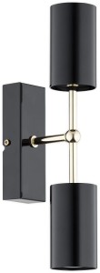 Lampa Frigga kinkiet w linii 2-punktowy - czarny połysk + złoty O3141 K2 CZA Lemir 