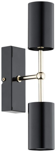 Lampa Frigga kinkiet w linii 2-punktowy - czarny połysk + złoty O3141 K2 CZA Lemir