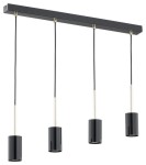 Lampa wisząca Frigga listwa 4-punktowa - czarny połysk + złoty O3148 W4 CZA Lemir