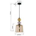 Lampa wisząca Tropea 1xE27 bursztynowa, mała LP-2004/1P S AM