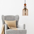 Lampa wisząca Tropea 1xE27 bursztynowa, średnia LP-2004/1P M AM