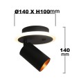 Kinkiet, reflektorek Spot Parma 1 1xGU10 + 1xLED CCT czarny LP-0612/1WS BK