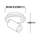 Kinkiet, reflektorek Spot Parma 1 1xGU10 + 1xLED CCT czarny LP-0612/1WS BK