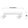 Lampa listwa z reflektorkami Spot Parma 2 2xGU10 + 1xLED CCT biały LP-0612/2WS WH