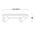 Reflektorki na listwie lampa Spot Parma 2 2xGU10 + 1xLED CCT czarny LP-0612/2WS BK