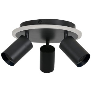 Reflektorki Plafon Parma 3xGU10 + 1xLED CCT czarna LP-0612/3C Round BK