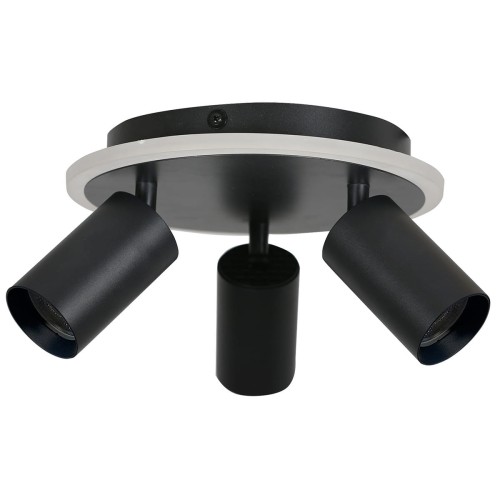 Reflektorki Plafon Parma 3xGU10 + 1xLED CCT czarna LP-0612/3C Round BK
