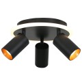 Reflektorki Plafon Parma 3xGU10 + 1xLED CCT czarna LP-0612/3C Round BK