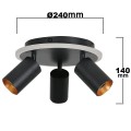 Reflektorki Plafon Parma 3xGU10 + 1xLED CCT czarna LP-0612/3C Round BK