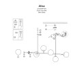 Żyrandol lampa wisząca Alisa 6xE14 czarna/biała LP-005/6P BK/WH