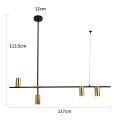 Lampa wisząca żyrandol Arizona 4xGU10 czarno/złota LP-074/4PL BK/GD